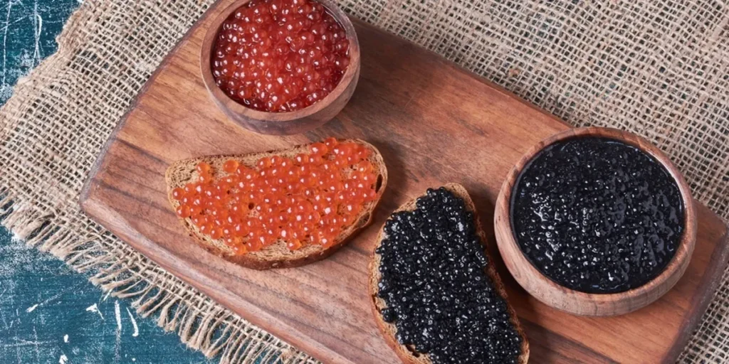 The difference between black and red caviar