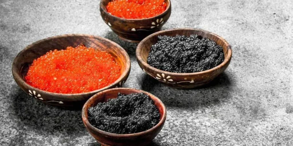 The difference between black and red caviar