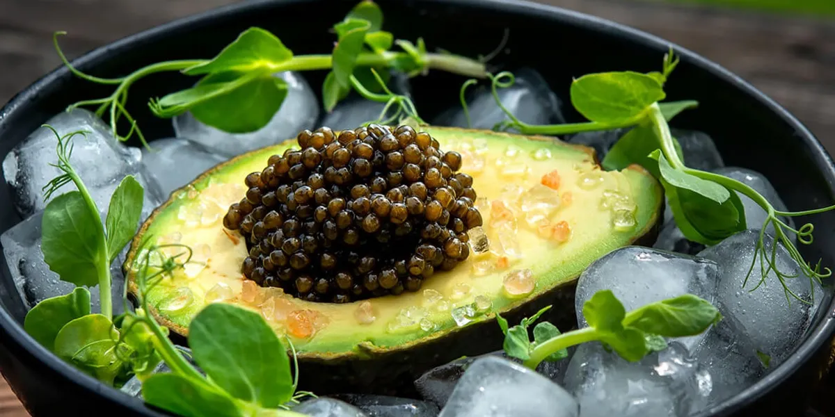 Avocado with sturgeon caviar